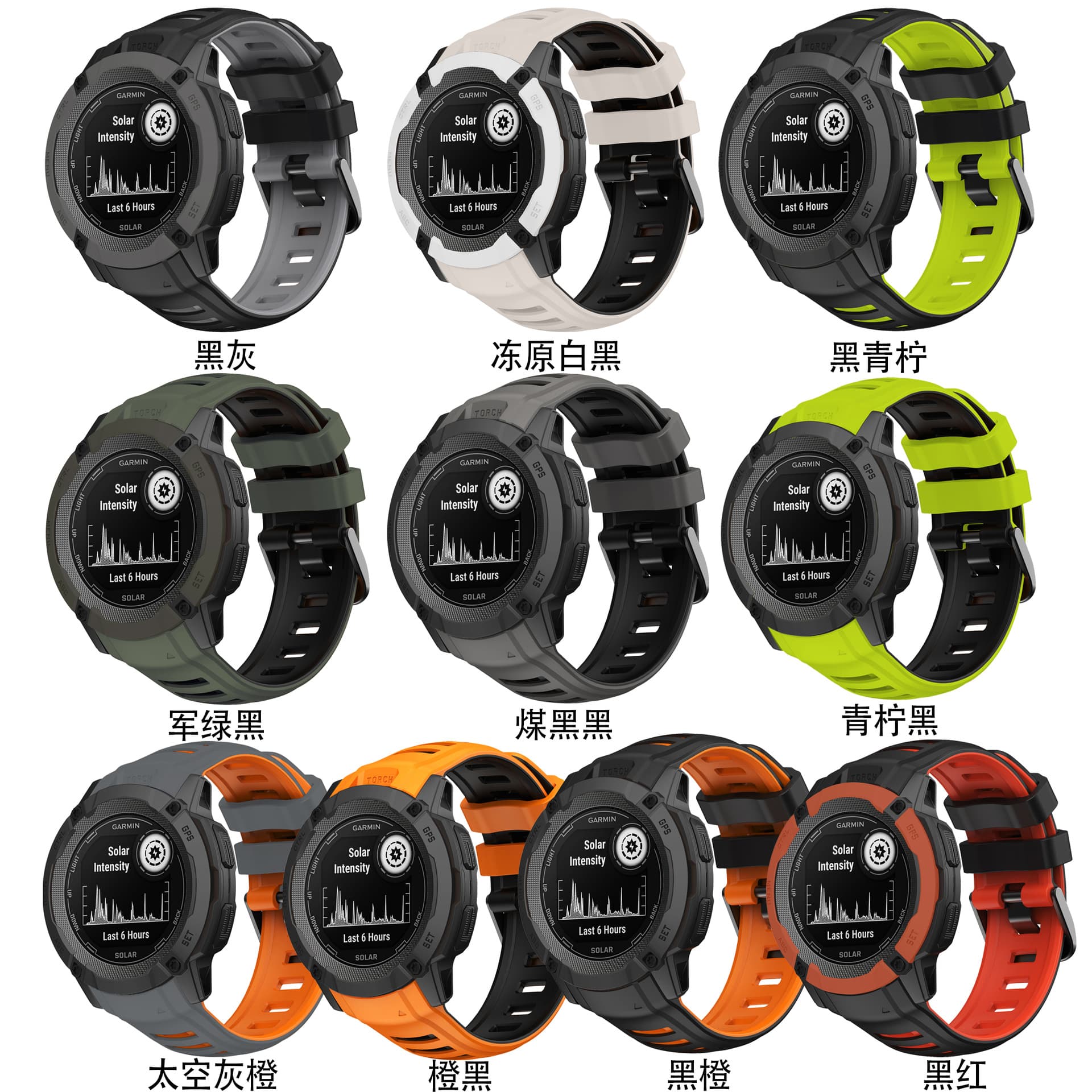 Compatible with Garmin Instinct 2X Dual-Color Silicone Watch Band, Replacement Strap for Instinct 2X