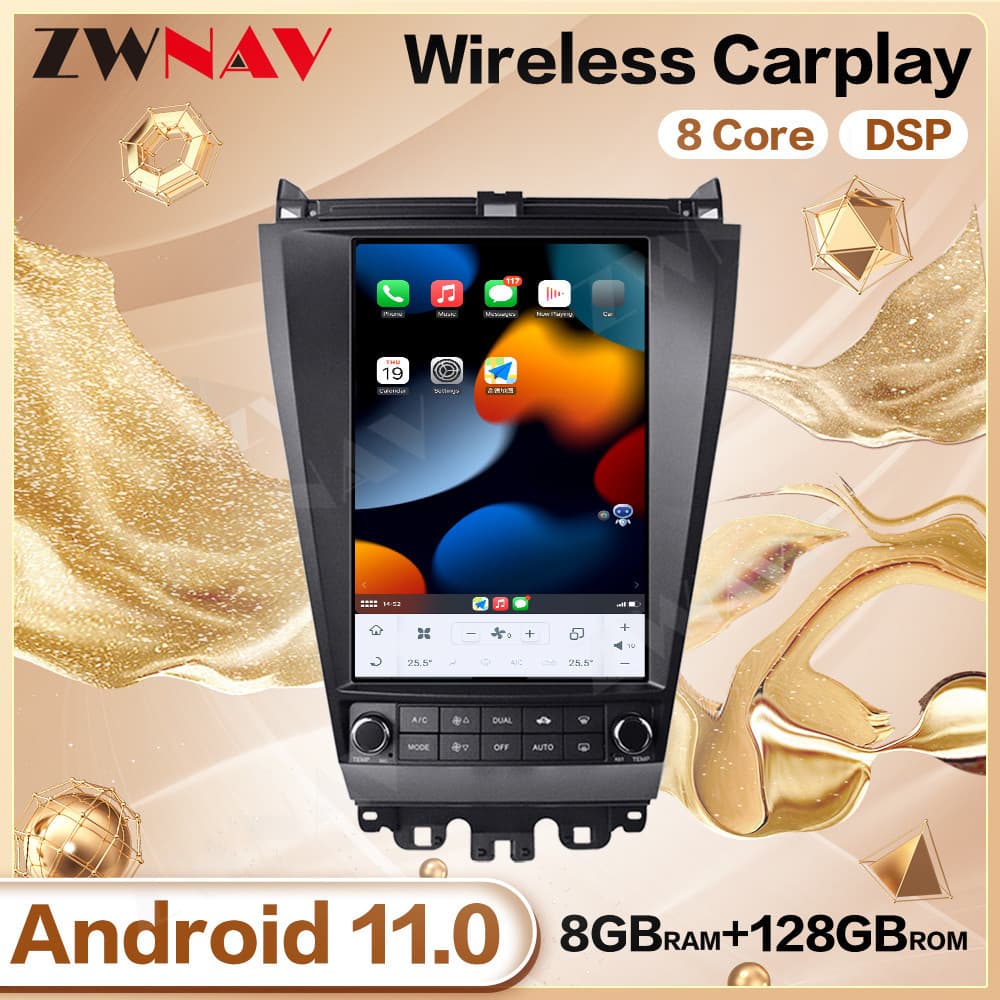 For Qualcomm 8-Core Android 11 Honda Accord 2003-2007 Large Screen Navigation All-in-One GPS Vertical Screen