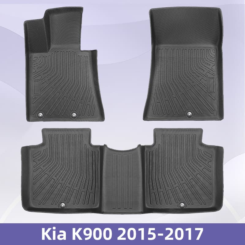 Compatible with Kia K900 2015-2017 3D All-Weather TPE Floor Mats and Trunk Liner