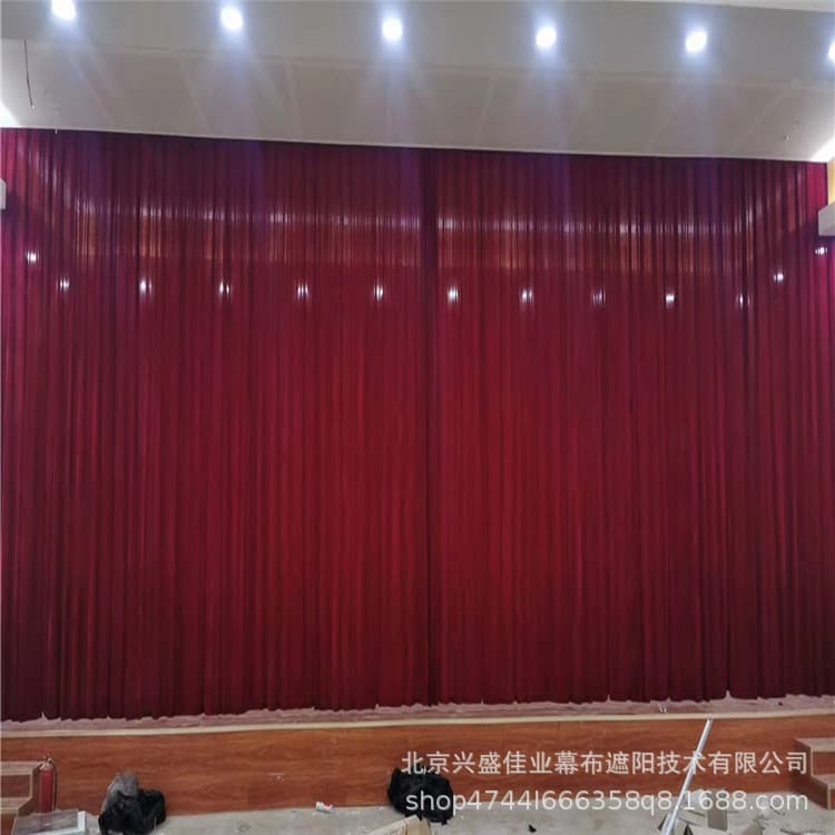 Luan County Theater Performance Lifting Curtain Flame Retardant Fireproof Curtain Conference Background Curtain School Auditorium Curtain