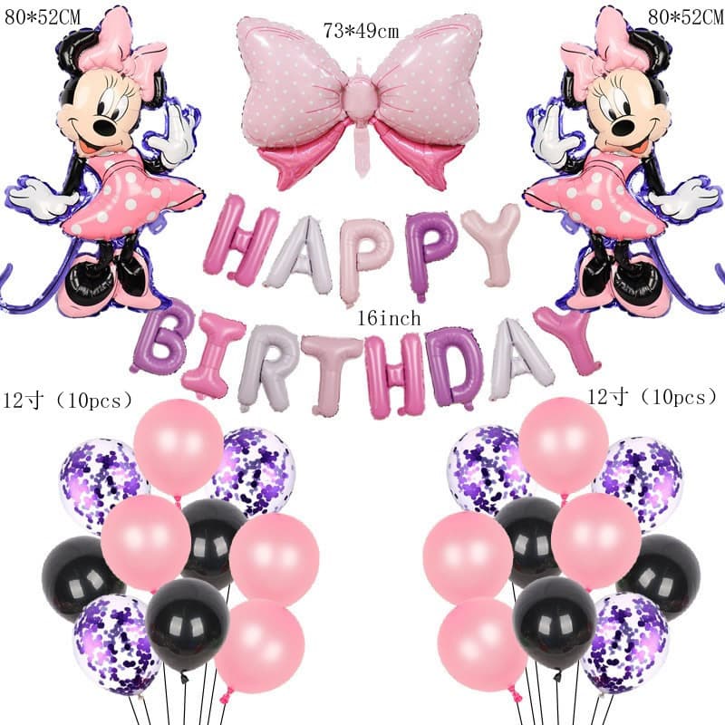 New Cross-Border Mickey Mouse Theme Party Birthday Decoration Balloons Standing Mickey Minnie Latex Balloon Set