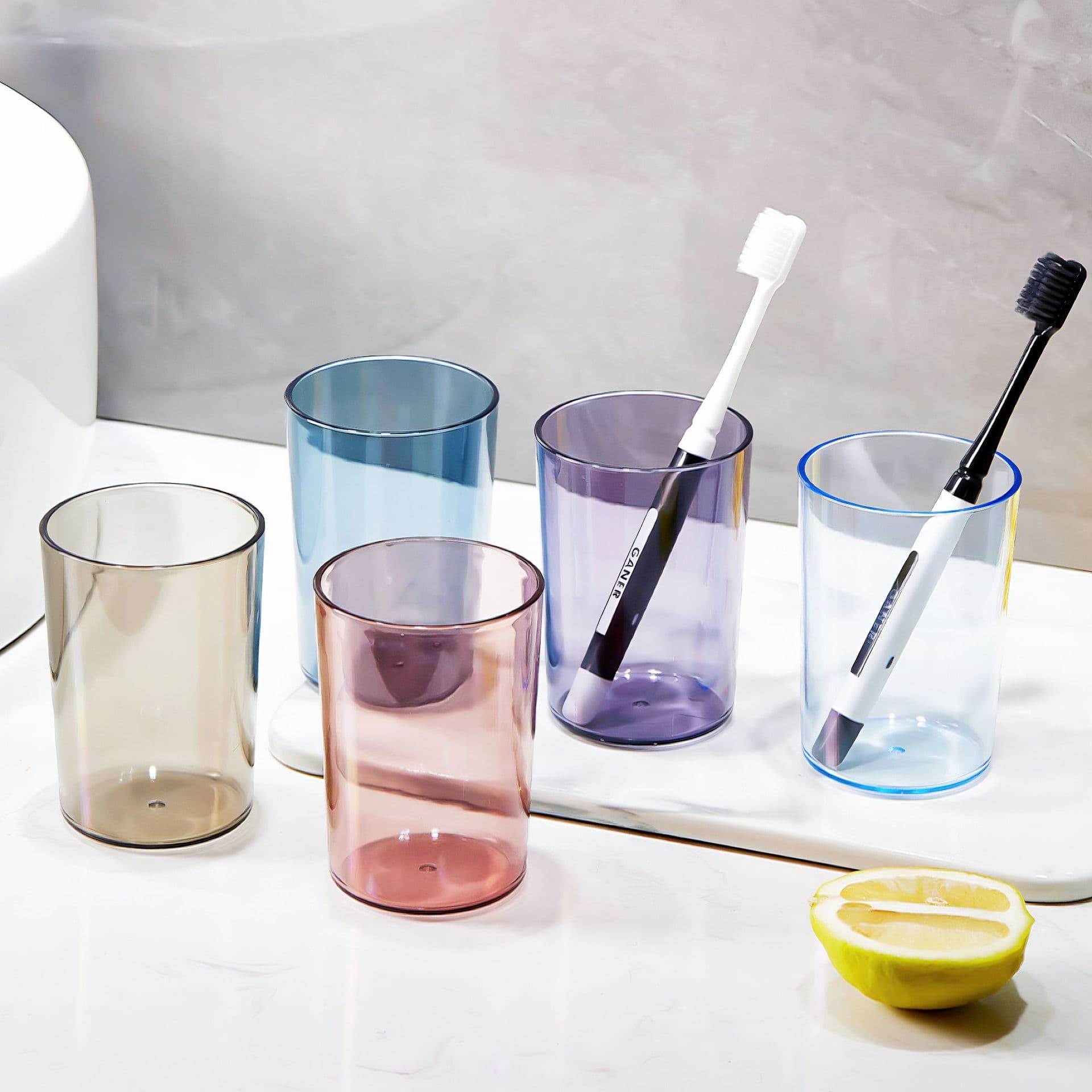Brush Cup Mouthwash Cup Couple Toothbrush Cup Children's Wash Cup Household Toothbrush Cup Light Luxury Plastic Wash Cup