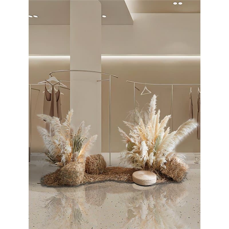 High-end Simulation Flower Ornaments Spring Reed Grass Landscape Women's Clothing Store Window Display Scene Arrangement Landscape Ornaments