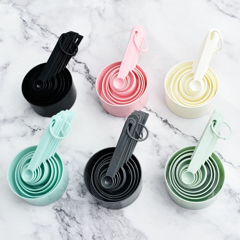Factory Direct Measuring Spoon and Cup Set - 10-Piece Plastic Baking Tool with Scale for DIY Cake Baking, Milk Powder Scoop