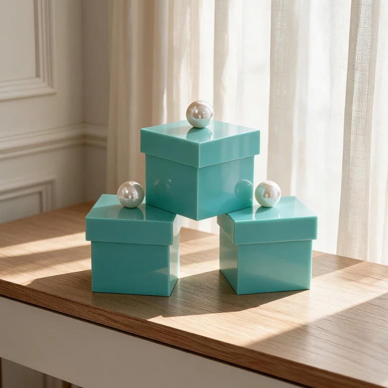 Factory Direct Minimalist Tiffany Blue Pearl Ball Box Cotton Swab Box Acrylic Storage Box Jewelry Dental Floss Matches