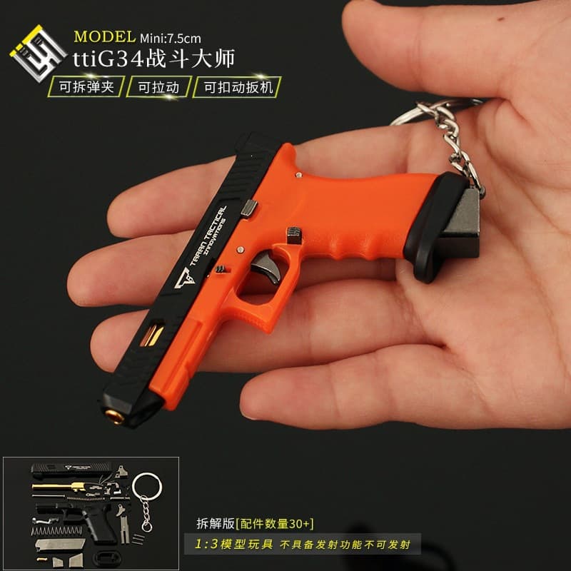 Foreign Trade 1:3 Detachable Semi-Alloy Nylon TTI G34 Combat Master Glock Metal Model Keychain