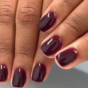 Lefan Simple Solid Color Wearable Nails Short Square Wine Red Classic Fake Nails Wholesale