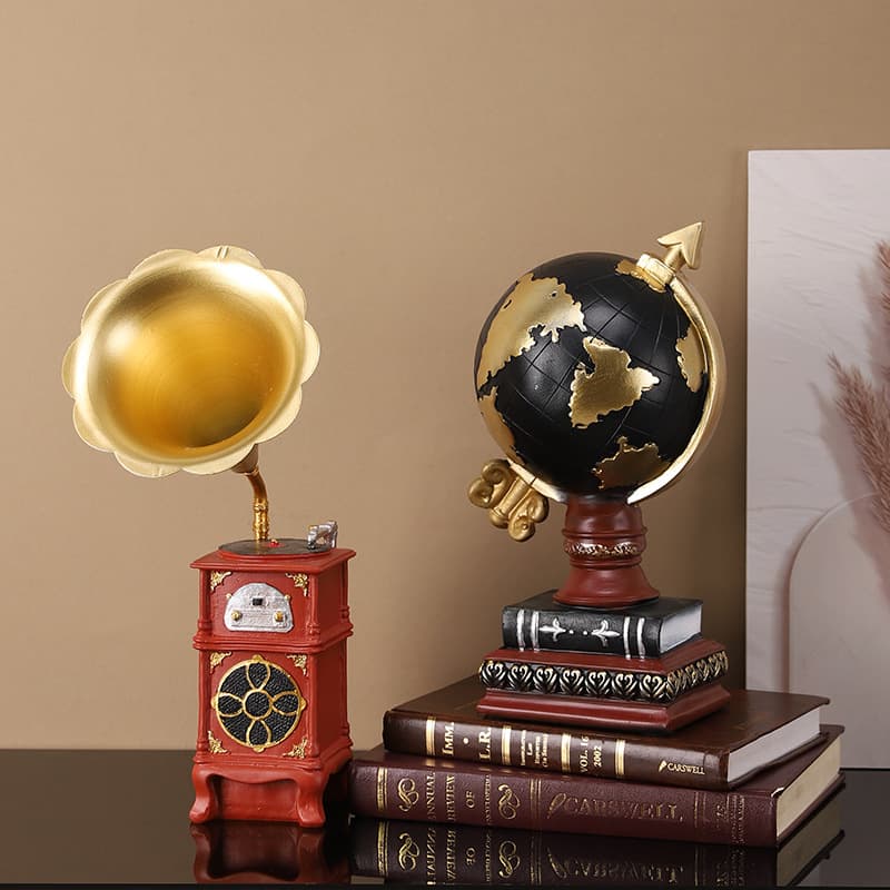 Creative Retro Home Resin Ornaments, Nostalgic Style Living Room Desktop Office Decorations, Props, Literary Crafts