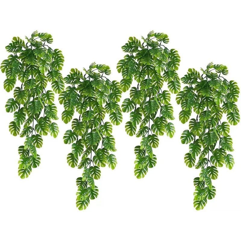 Artificial Green Plants Hanging Monstera Wall Hanging Vine Fake Flower Vine Home Decoration Green Plant Decoration Tree Green Leaves