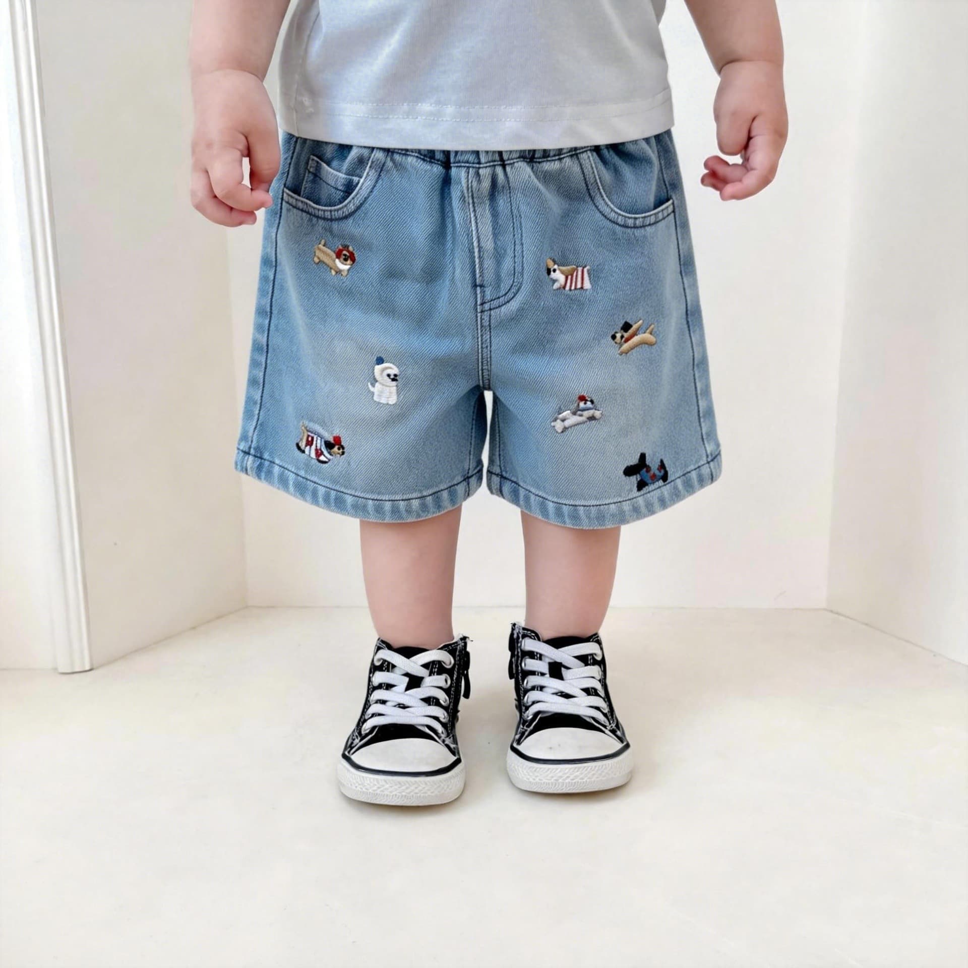 INS Baby Toddler Jeans 2026 Summer New Korean Style Kids Embroidered Denim Shorts Cotton Fashion