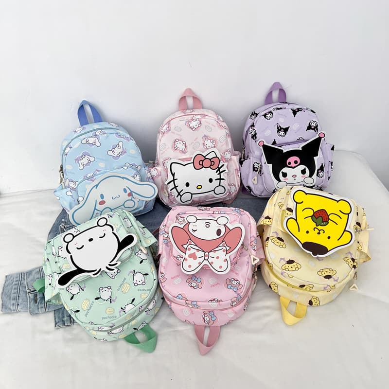 Cartoon Kids Backpack Lightweight Ergonomic Double-Shoulder Bag Cute Animal Design Kindergarten Toddler Backpack