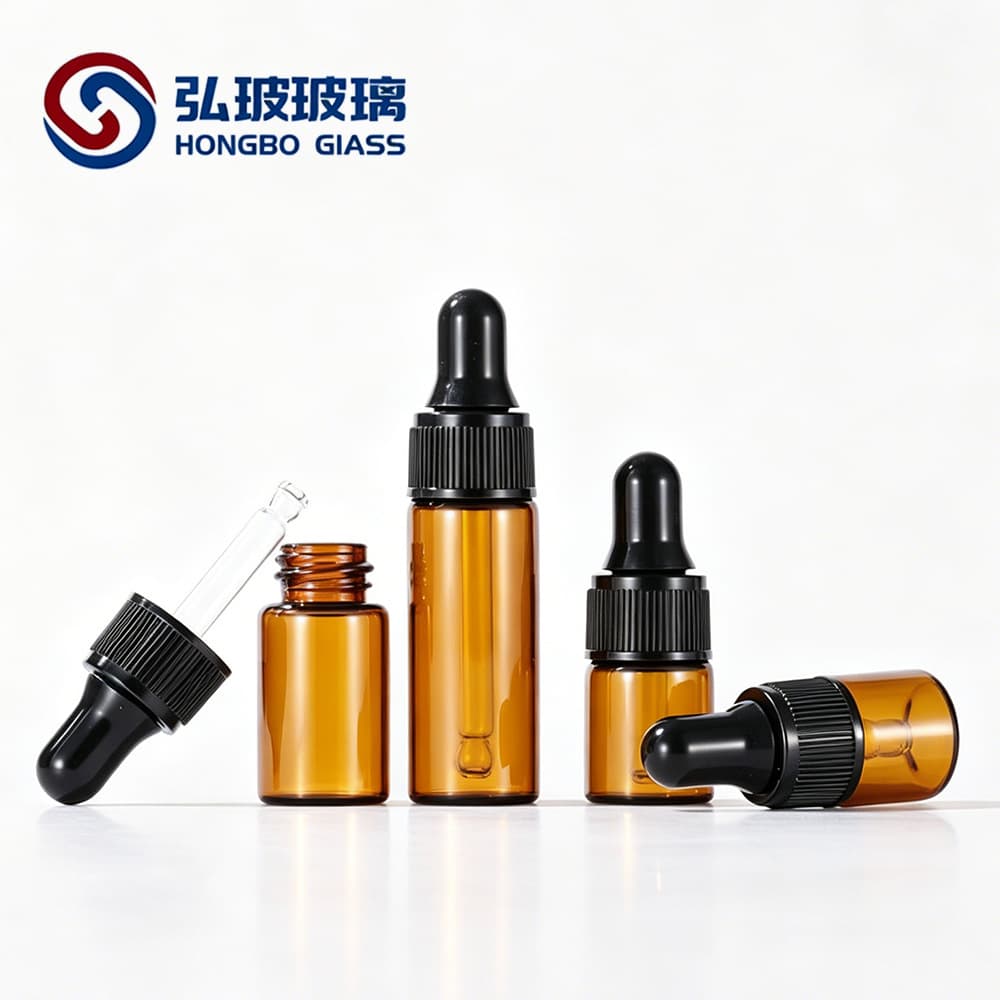 1ml Essential Oil Bottle 2ml3ml Brown Glass Dropper Bottle Small Essential Oil Glass Sub-bottle Blending