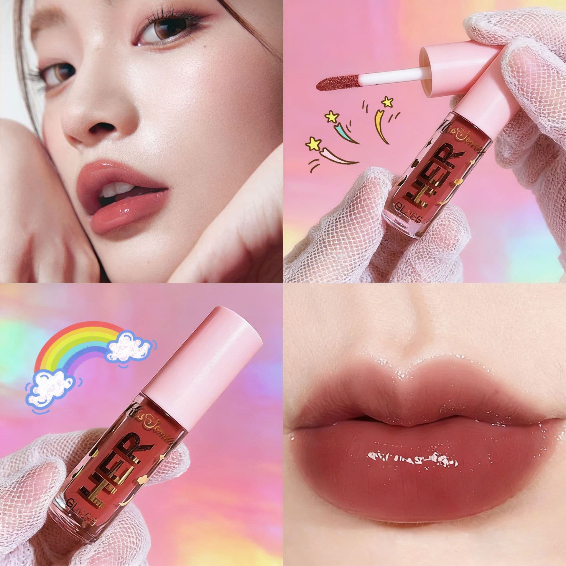 Cross-border Glossy Mirror Water Lip Gloss Lipstick for Female Students Moisturizing Lip Glaze Plump Jelly Glass Lip Color