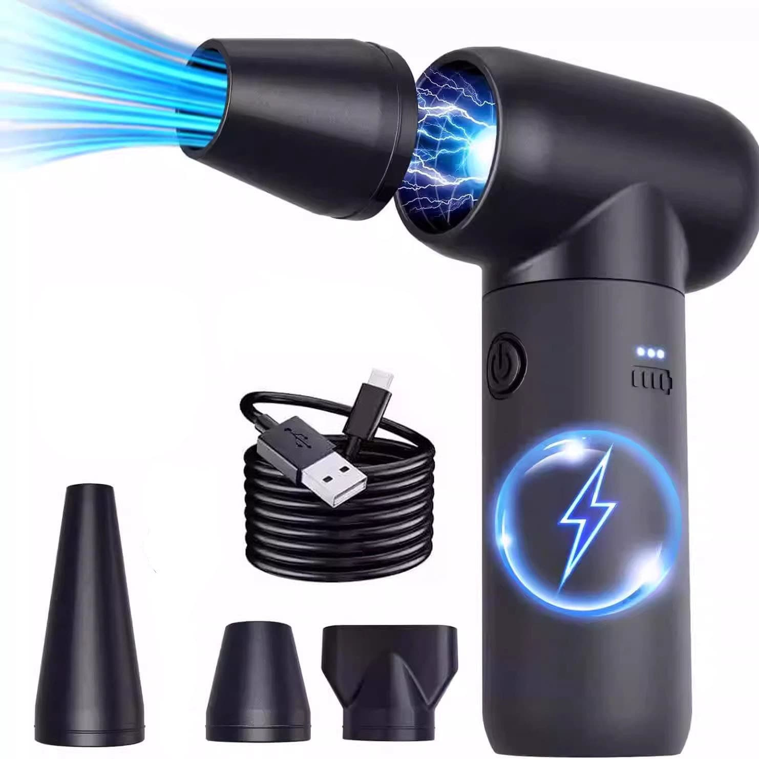 2024 Cross-Border High-Velocity Turbine Fan Household Handheld Portable Wireless Charging Hair Dryer Dust Blower
