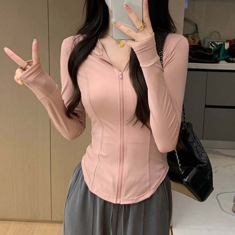 Ice Silk Sun Protection Jacket for Women Summer UV Protection Sun Protection Clothing Slim Yoga Breathable Slim Outerwear Cardigan Women