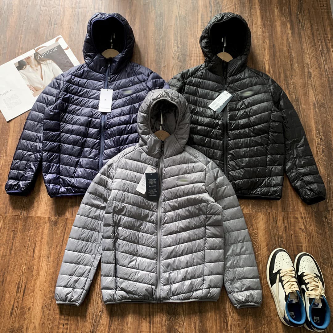 Cross-border Lac Crocodile British Old Money Style Hooded Lightweight Solid Color Down Jacket Warm Casual Versatile