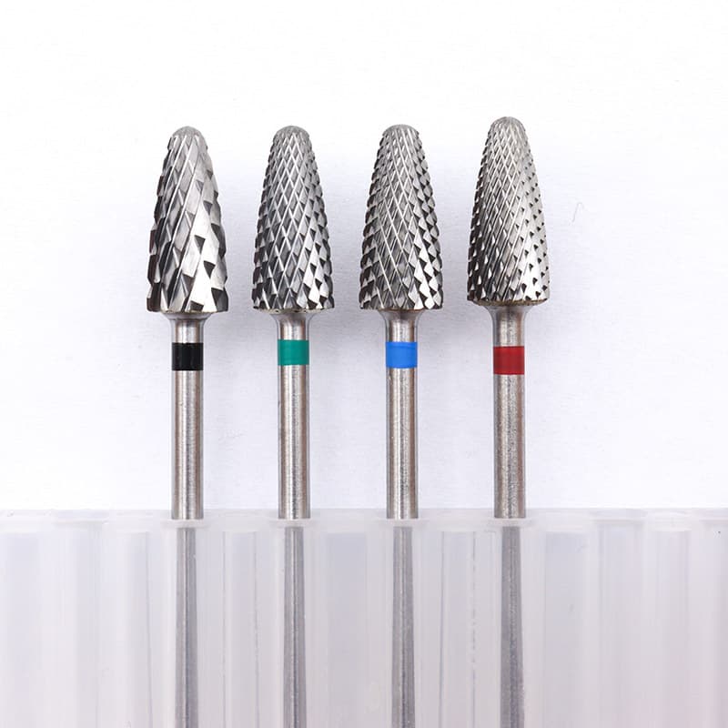 EasyNail bullet cross-tooth tungsten steel nail polishing head, sharp and durable, 2.35mm handle diameter