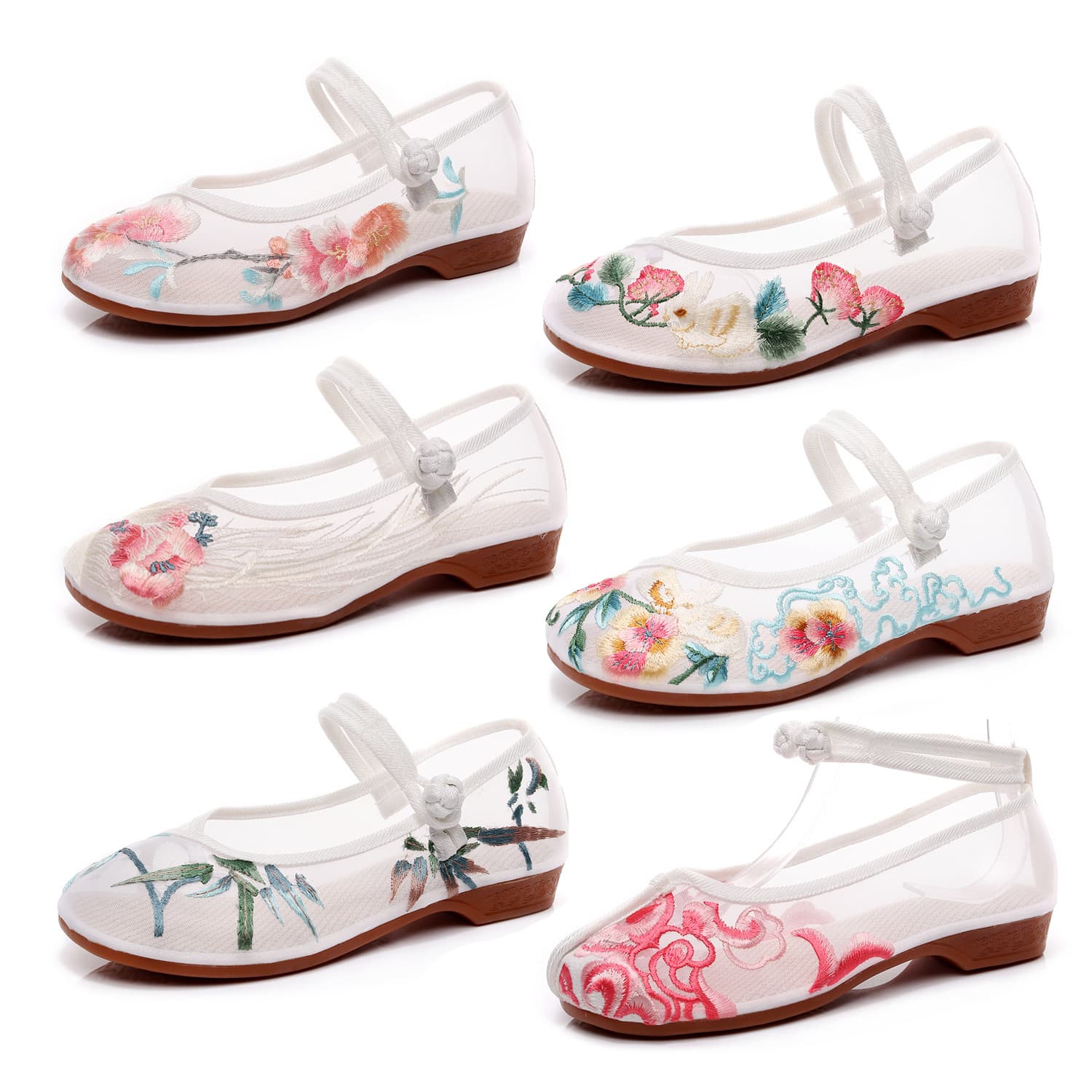 Mesh Sandals, Mesh Fabric Shoes, Rubber Sole, Summer Style, Ethnic Embroidery Cloth Shoes, Women's Student Shoes