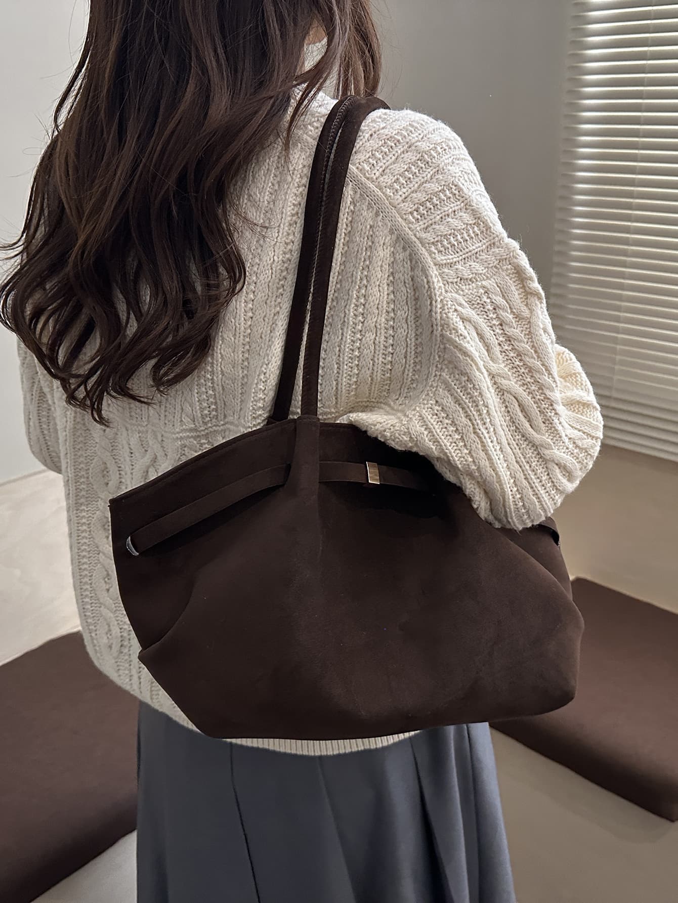 Light Luxury Women's Bag Sunshine Homebody Brushed Dumpling Tote Bag Women 2025 Winter New Handbag Shoulder Crossbody Bag
