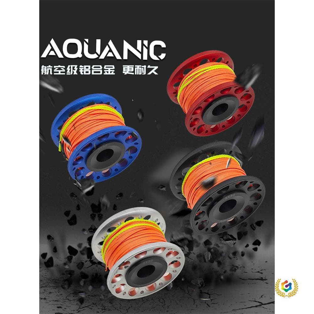 ✅Diving reel SMB elephant buoy float rod 0 meter scuba free diving rope release device aluminum alloy color spool installation