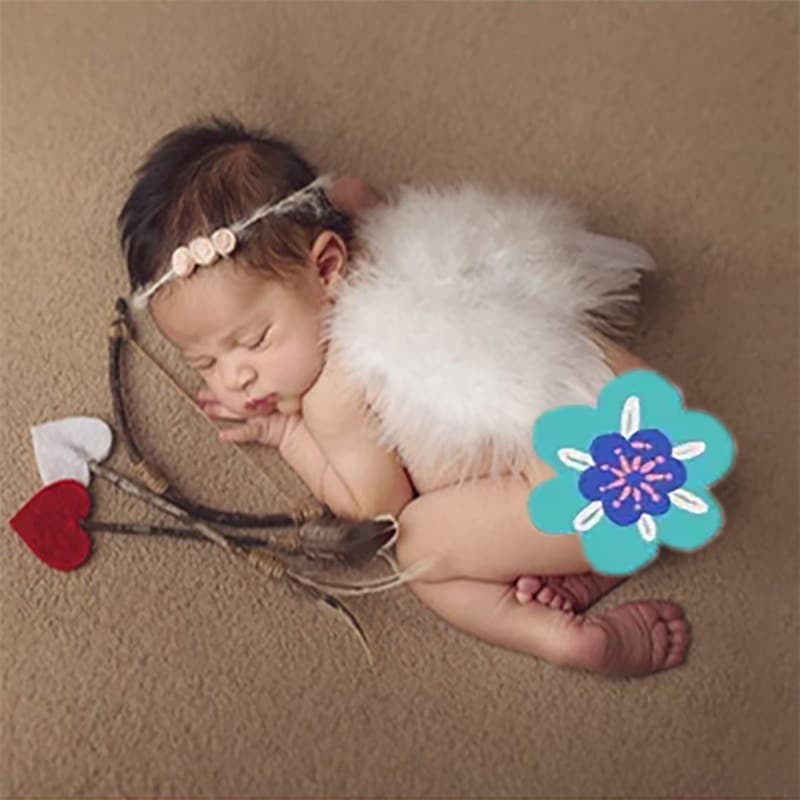 Newborn Photography Prop Studio Photo Cupid Wings Portrait Theme Set Infant Photography Outfit