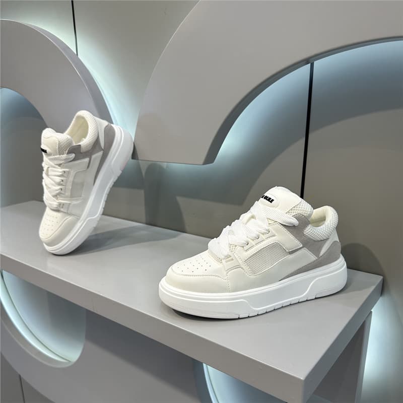 sCitywalker Men's Shoes 2024 New Trendy White Sneakers Thick Sole Casual Versatile Skate Shoes Fashion