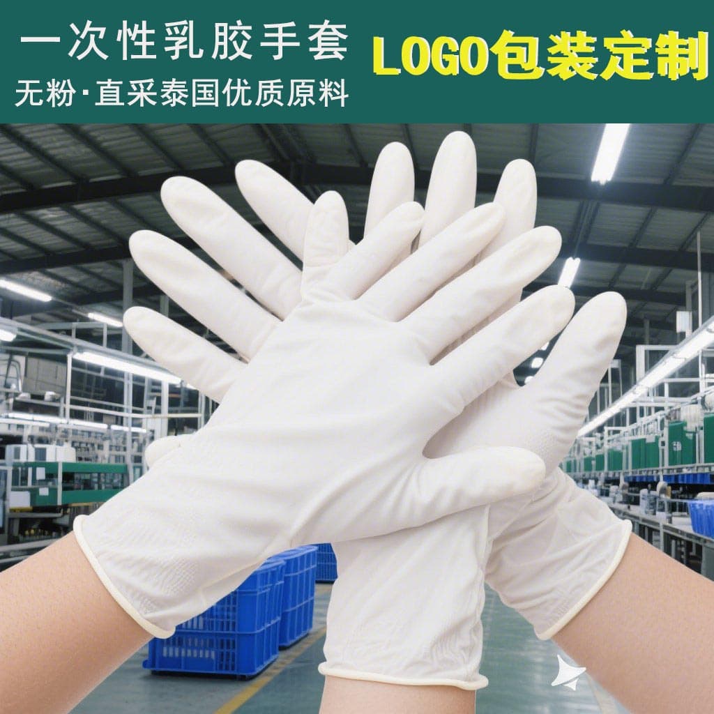 Disposable Latex Gloves High Elasticity Rubber Powder-Free Food Grade Dust-Free Epidemic Prevention Electronic Factory Inspection Gloves Packaging