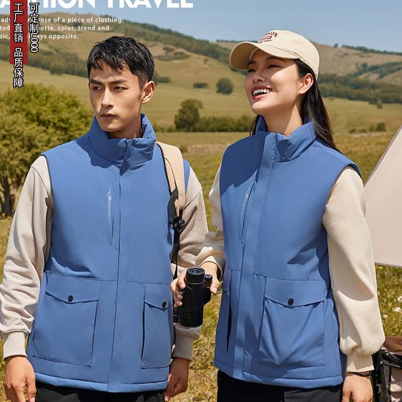 2024 New Down Cotton Vest Workwear with Logo, Thickened Company Employee Outdoor Team Building Softshell