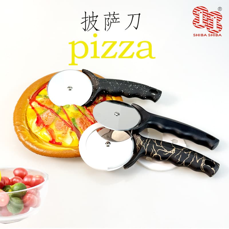 Pizza Cutter with Protective Cover, Stainless Steel Pastry Wheel, Single-Wheel Pizza Slicer, Baking Cutter, Hot-Selling Cross-Border