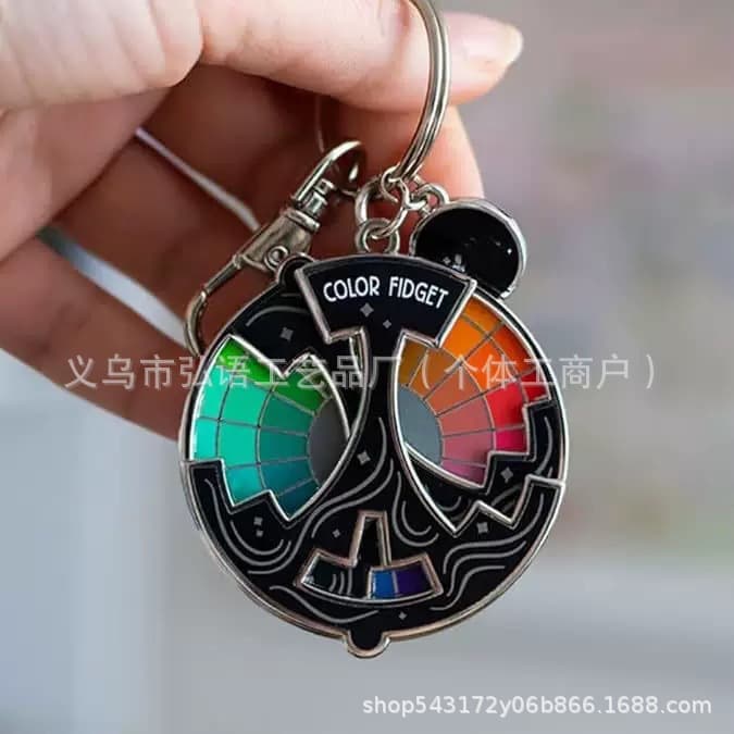 Color Fidget Enamel Pin - Colorful Anxiety Relief Rotating Badge Decorative Pin