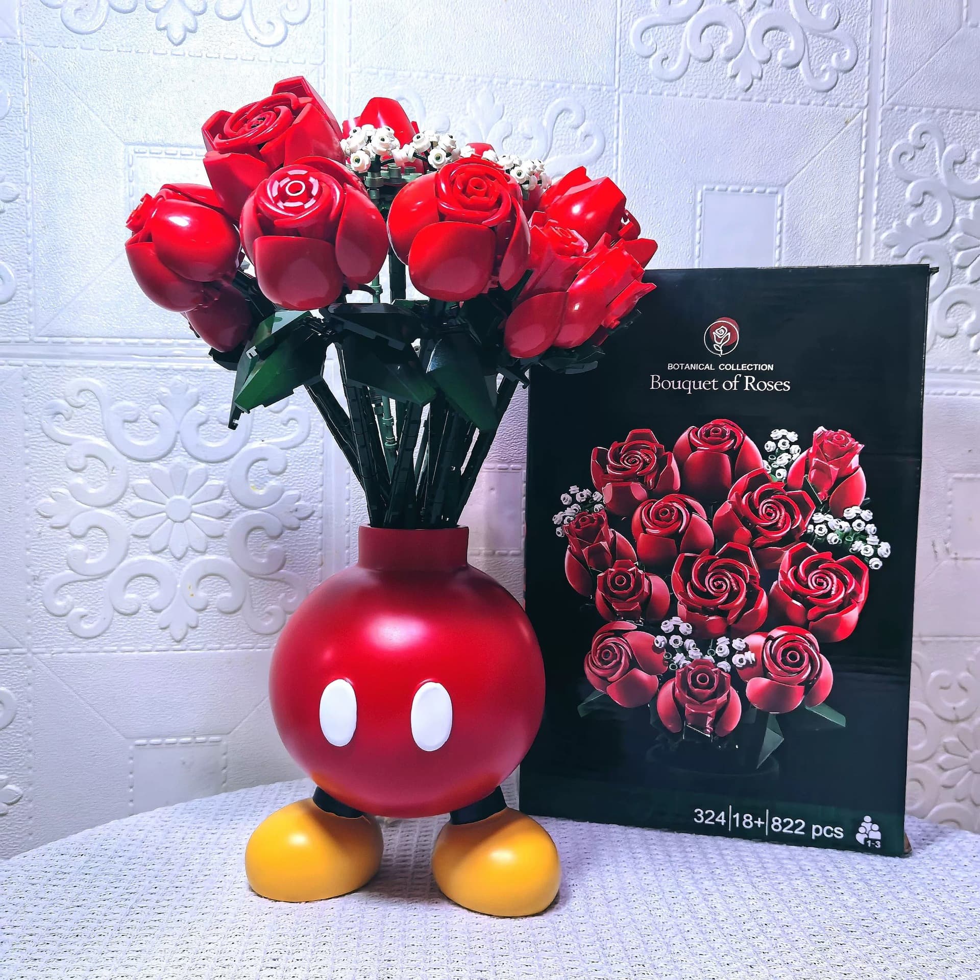 Cute Fat Mickey Vase Mickey Desktop Rose Bouquet High-end Small Vase Creative Flower Arrangement