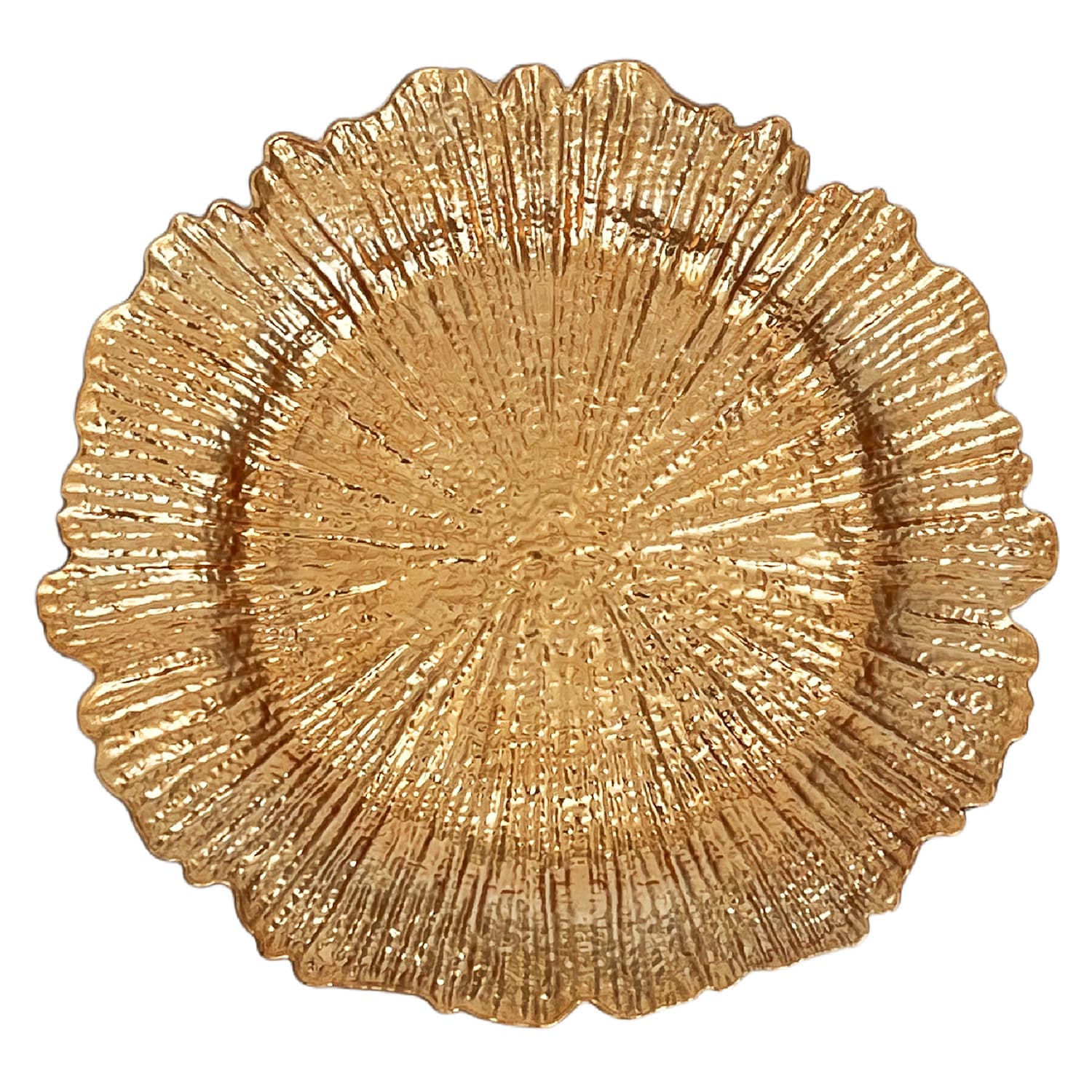 Charger Plates Western Restaurant Christmas Party Premium Gold Fluted Plate Hotel Wedding Fruit Decorative Tray