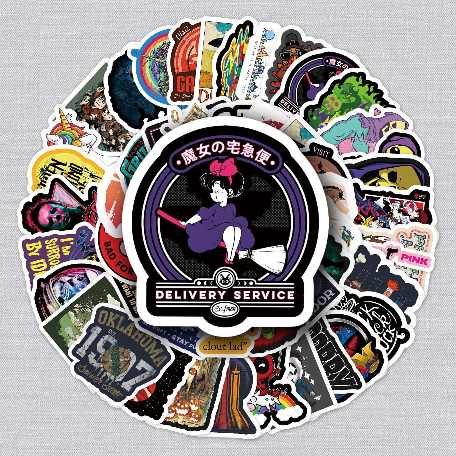 50 European and American Retro Cartoon Stickers for Laptop, Luggage, Car, and Phone
