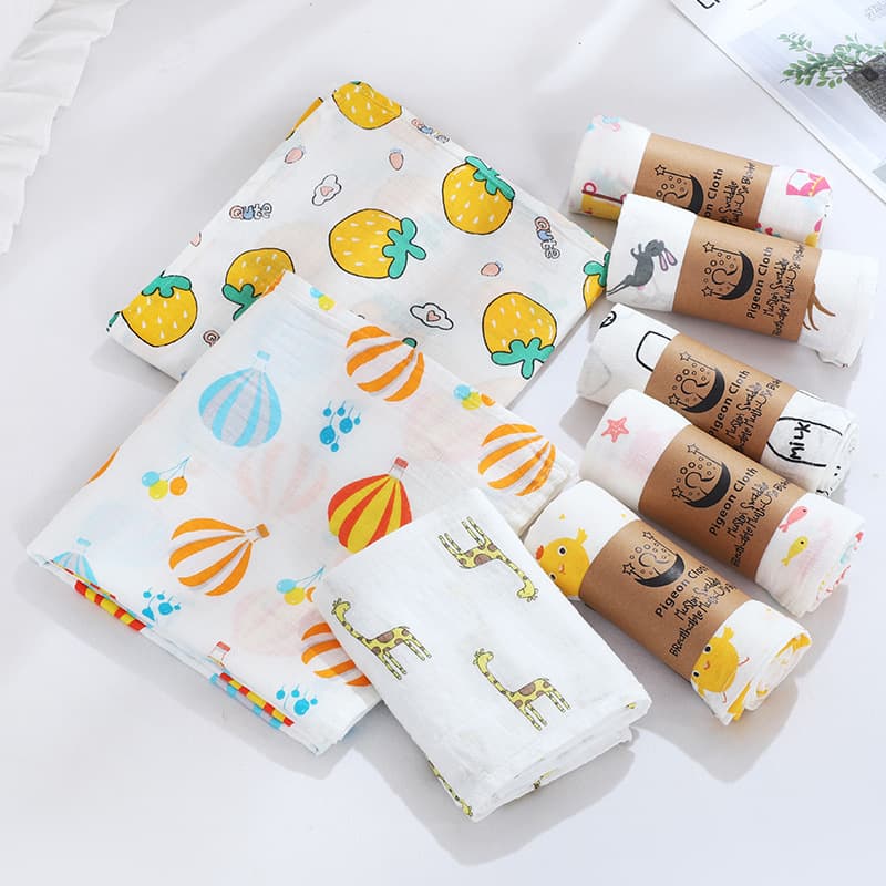 Checkered Swaddle Cloth, Cotton Gauze Bath Towel, Baby Newborn Thin Gauze Wrap, Amazon Swaddling Cloth without Fluorescent Agent