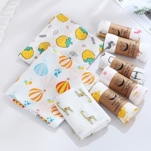 Checkered swaddle cotton gauze bath towel baby newborn gauze thin swaddle wrap Amazon swaddling cloth fluorescent-free