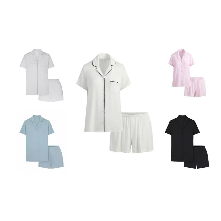 SKIMS SLEEP SET Short Sleeve T-Shirt and Shorts Summer Pajama Loungewear Set