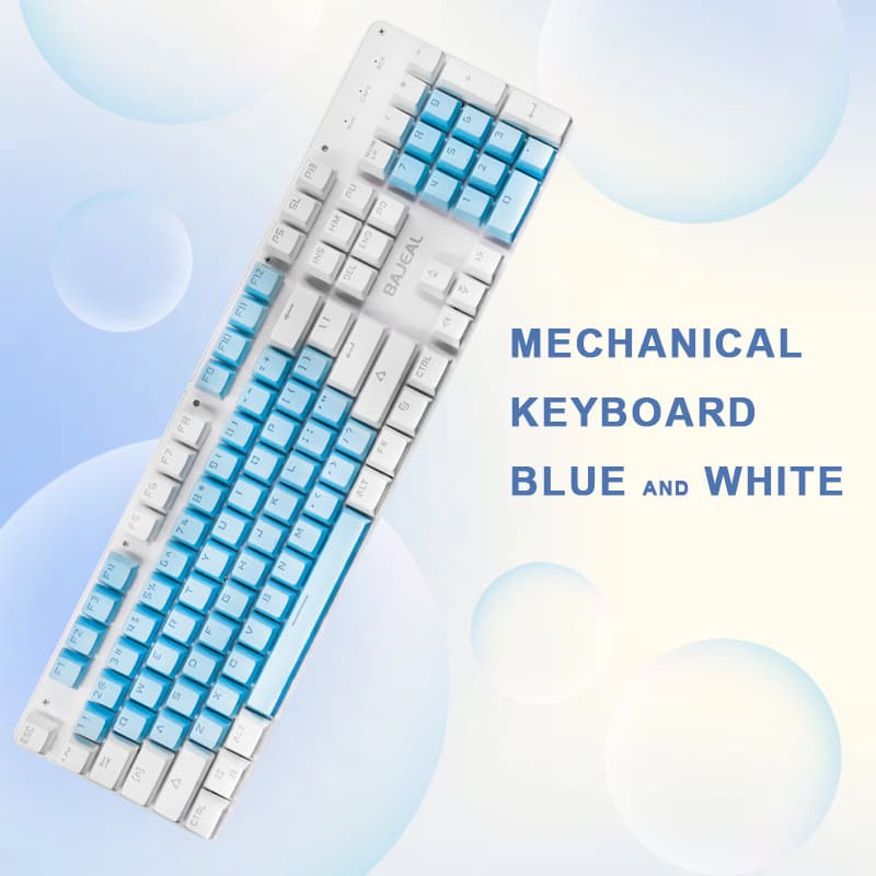 BAJEAL k500 true mechanical keyboard red axis two-color plug-in axis eating chicken computer e-sports game colorful free axis