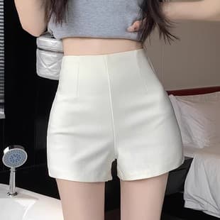 White Suit Shorts for Women Summer Thin High Waist A-Line Slim Anti-Exposure Safety Hot Girl Base Hot Pants