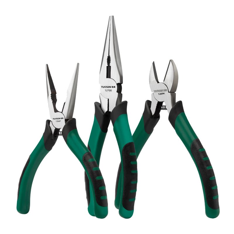 Tuosen Hardware Tools Tiger Grip Long Nose Pliers 6-Inch Multi-Functional Hand Pliers 8-Inch Wire Cutters Diagonal Pliers Long Nose Pliers