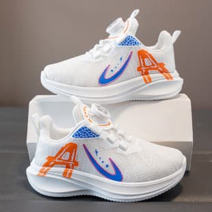 Children's White Shoes Boys Sports Shoes Fall New Student Running Shoes Lightweight Versatile Big Kids Boys Casual Shoes
