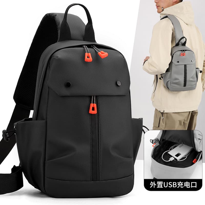 Chest Bag for Men Sling Bag Student Shoulder Backpack, Casual Fashion Multifunctional Water-Resistant Chest Crossbody Bag