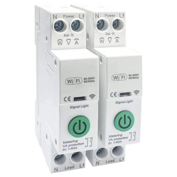 Tuya Smart Control Wireless WiFi Circuit Breaker with Metering, Over/Under Voltage Protection, Mobile Remote Timer Switch