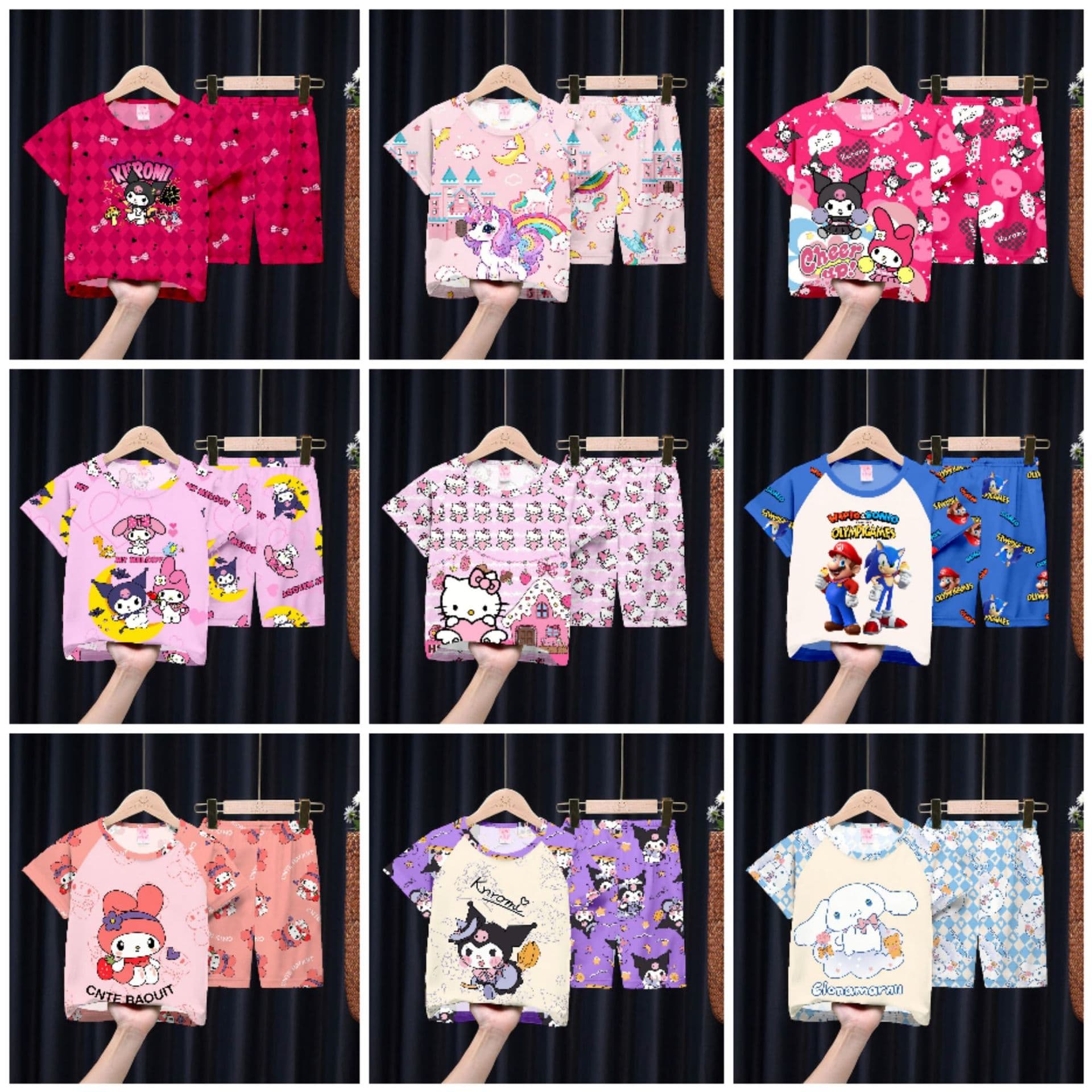 Boys' pajamas, summer short-sleeved children's pajamas, boys' cartoons, girls' medium and large children's baby thin home clothes sets