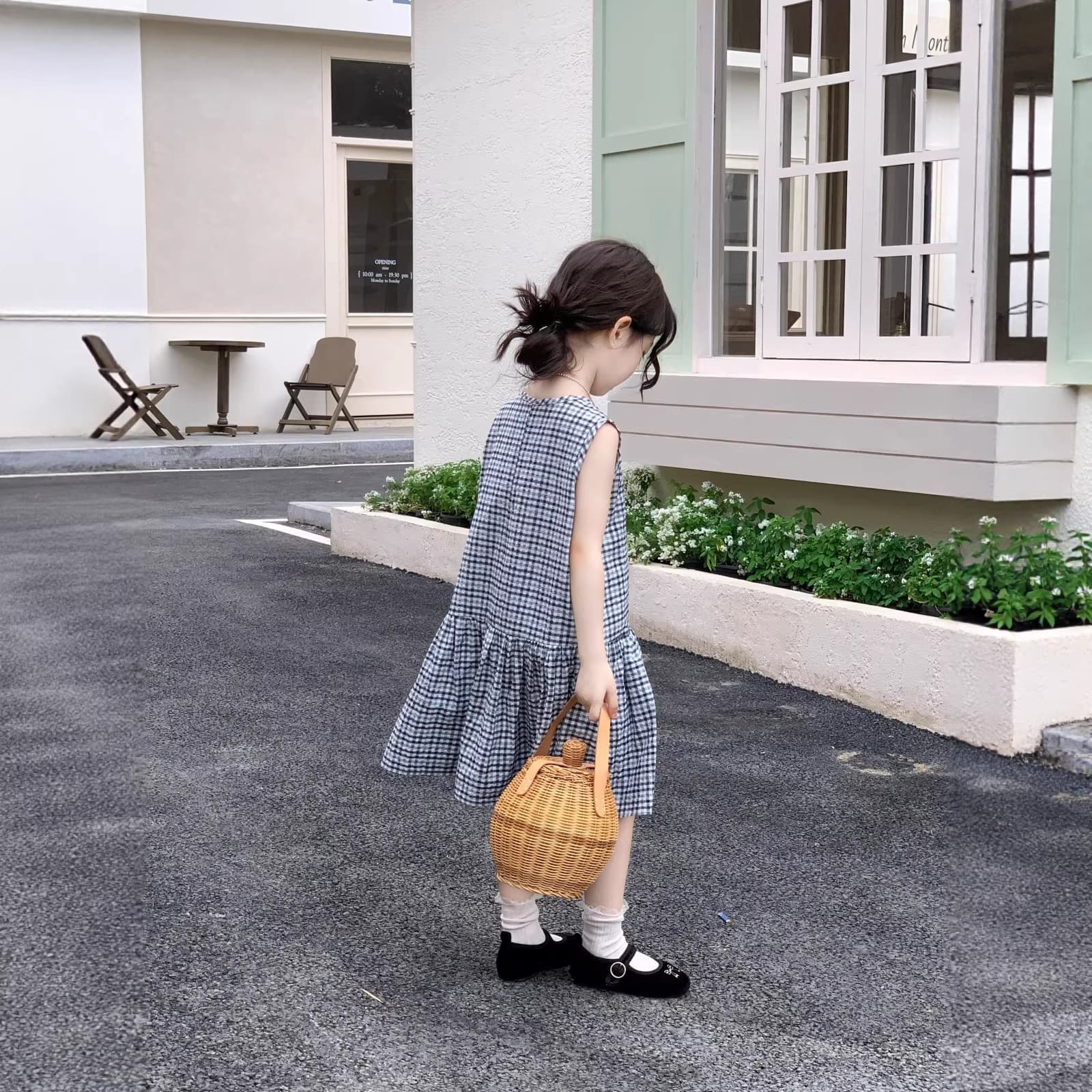 2026 New Style Girls Dress Little Girl Fashionable Dress Korean Cotton Vest Plaid Cool Children Summer