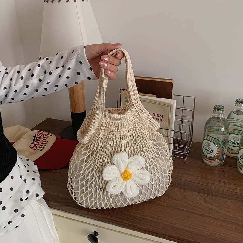 Knitted Bag for Women 2026 New Spring and Summer Fashion Super Popular Hollow-Out Handbag Large Capacity Beach Vacation Women's Bag