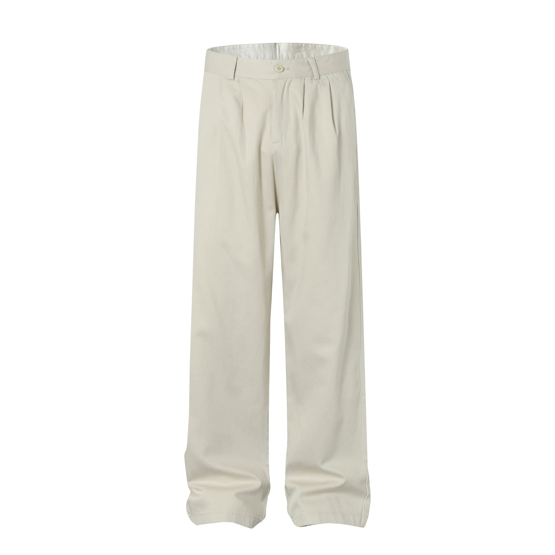 American retro pleated A-line silhouette drape casual pants for men with high-end and versatile wide-leg cleanfit pants