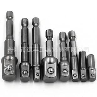 8pc Converter Adapter Rods, Electric Screwdriver Conversion Adapters 1/2 3/8 1/4 Hex Socket Pneumatic