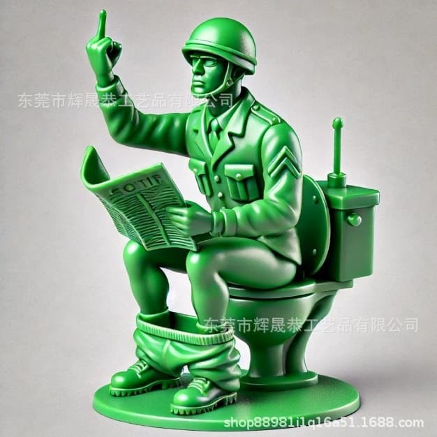 Cross-border new Funny Green Army Man funny mini green soldier goes to the toilet green soldier