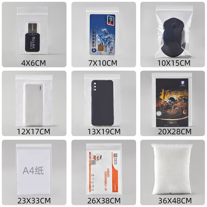 Wholesale PE Ziplock Bags Transparent Seal Bags Thickened Small to Large Size Sealed Bags Packaging Bags Airtight Plastic Bags