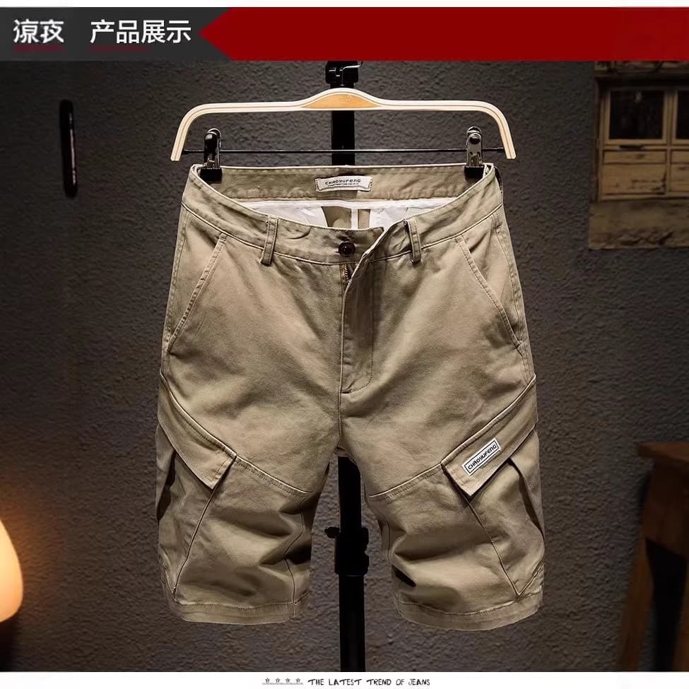 2026 Men's Trendy Loose Fit Jeans, Big Size, Korean Style Five-Point Shorts, Casual Summer Shorts